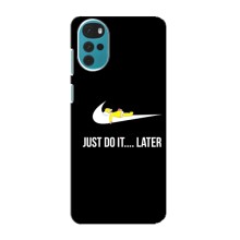 Чехол с логотипом Найк на Motorola MOTO G22 (Nike just do it)