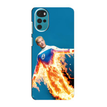 Чехол с принтом Фантастическая четверка для Motorola MOTO G22 – Человек-Факел