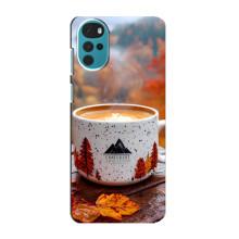 Чехол с уникальным дизайном «Осень с кофе» для Motorola MOTO G22 – Кофе на природе