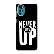 Силиконовый Чехол на Motorola MOTO G22 с картинкой Nike (Never Give UP)