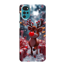 Яркий чехол для Motorola MOTO G22 с Зимними Оленятами – Олень среди подарков