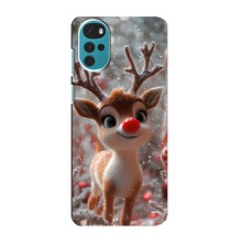 Яркий чехол для Motorola MOTO G22 с Зимними Оленятами