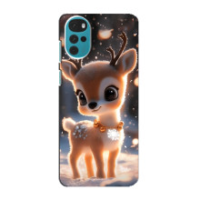 Яркий чехол для Motorola MOTO G22 с Зимними Оленятами – Оленёнок
