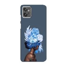 Чехлы (ART) Цветы на Motorola MOTO G23 (VPrint) (Квіти на голові)