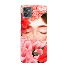 Чехлы (ART) Цветы на Motorola MOTO G23 (VPrint) (Очі в квітах)