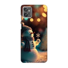 Чехлы на Новый Год Motorola MOTO G23 – Снеговик праздничный