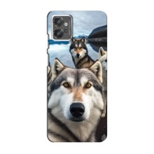 Чохол з Хаскі Motorola MOTO G23 - (AlphaPrint) (Селфі Хаскі)