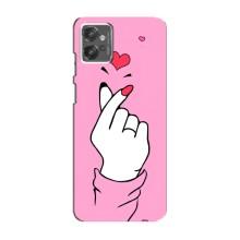 Чехол с принтом для Motorola MOTO G23 (AlphaPrint - Знак сердечка)