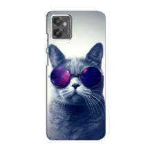 Чохол з принтом для Motorola MOTO G23 (AlphaPrint) Модні коти (Стильний кіт)
