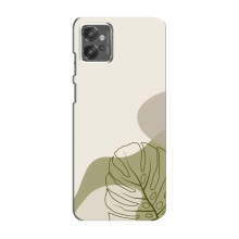 Силиконовый чехол с принтом в цветах на Motorola MOTO G23 – Монстера зелёная