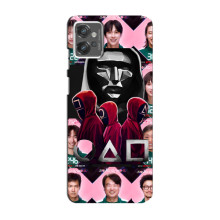 Чехол Гра в кальмара для Motorola MOTO G23 – Персонажи игры кальмара