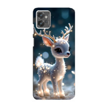 Яскравий чохол для Motorola MOTO G23 з Зимові Оленята – Блискуче оленятко