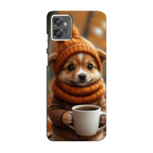Друкований чохол 'Звірята з кавою' для Motorola MOTO G23 – Песик з кавою