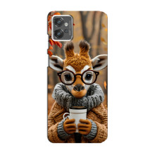 Друкований чохол 'Звірята з кавою' для Motorola MOTO G23 – Жираф з кавою