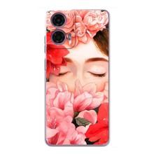 Чехлы (ART) Цветы на Motorola MOTO G24 Power (VPrint) (Глаза в цветах)
