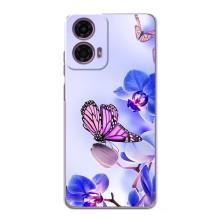 Чехлы с Цветами для Motorola MOTO G24 Power (VPrint) (Бабочка на цветочке)