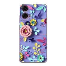 Чехлы с Цветами для Motorola MOTO G24 Power (VPrint) (Цветочный дизайн)