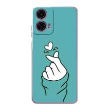 Чохол (Знак сердечка) для Motorola MOTO G24 Power – Сердечко на бірюзовому