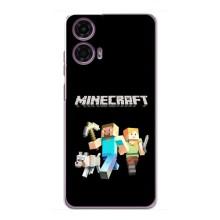 Чехол Майнкрафт на Motorola MOTO G24 Power (AlphaPrint) Minecraft (герои Minecraft)