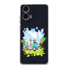 Чехол Майнкрафт на Motorola MOTO G24 Power (AlphaPrint) Minecraft (персонажи Minecraft)