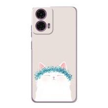 Чехол на тематику: Коты для Motorola MOTO G24 Power – Белый котик