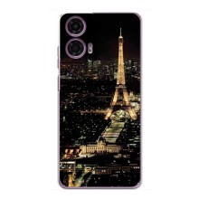 Чехол Эйфелева Башня для Motorola MOTO G24 Power - (AlphaPrint) (Ночной Париж)