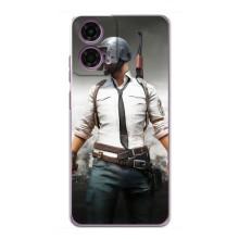 Силиконовый чехол с картинкой "Герой Pubg" на Motorola MOTO G24 Power – Пабг