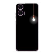 Чехол с картинками на черном фоне для Motorola MOTO G24 Power – Лампочка