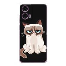 Чехол с принтом для Motorola MOTO G24 Power (AlphaPrint) Модные коты (Грустный кот)