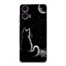 Чехол с принтом для Motorola MOTO G24 Power (AlphaPrint) Модные коты (Котик и луна)