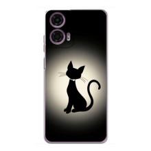 Чехол с принтом для Motorola MOTO G24 Power (AlphaPrint) Модные коты (Силуэт котика)