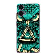Чехол с птицами на Motorola MOTO G24 Power (VPrint) (Сова с глазом)
