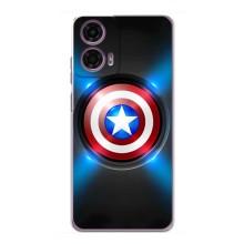 Чехол с Щитом Капитана Америки на Motorola MOTO G24 Power – Яркий Щит Капитана