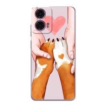Чехол (ТПУ) Милые собачки для Motorola MOTO G24 Power – Любовь к собакам