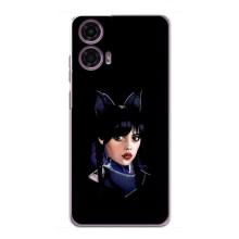 Чехлы Венсдей на Motorola MOTO G24 Power Уэнсдей (AlphaPrint) (серьезная Уэнздей)