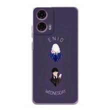 Чехлы Венсдей на Motorola MOTO G24 Power Уэнсдей (AlphaPrint) (Уэнздей и подруга)