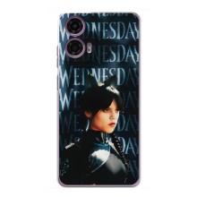 Чехлы Венсдей на Motorola MOTO G24 Power Уэнсдей (AlphaPrint) (Уэнздей кошка)