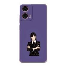 Чехлы Венсдей на Motorola MOTO G24 Power Уэнсдей (AlphaPrint) (Уэнздей в черном)