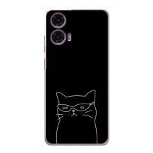 Чехол с рисунком кот на Motorola MOTO G24 Power (Равнодушный кот)