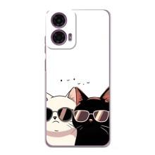 Чехол с рисунком кот на Motorola MOTO G24 Power (Коты в очках)