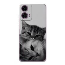 Чехол с рисунком кот на Motorola MOTO G24 Power (Пара котов)