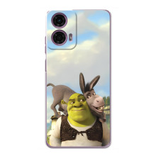 Чехол с мультфильмом Шрек на Motorola MOTO G24 Power – Шрек и осел