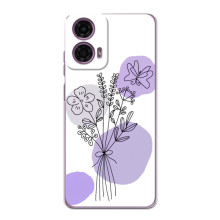 Силиконовый чехол с принтом в цветах на Motorola MOTO G24 Power – Фиолетовый букет