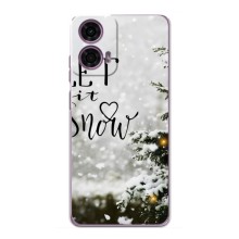 Новогодние, Праздничные Чехлы для Motorola MOTO G24 Power - 2024 год (Let it snow)