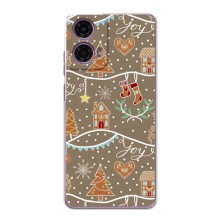 Новогодние, Праздничные Чехлы для Motorola MOTO G24 Power - 2024 год (Новогодние пряники)