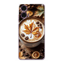 Чехол с уникальным дизайном «Осень с кофе» для Motorola MOTO G24 Power – Пряный кофе