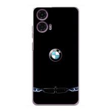 Силиконовый бампер с картинкой машины на Motorola MOTO G24 Power – Черный BMW