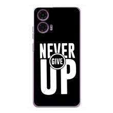 Силиконовый Чехол на Motorola MOTO G24 Power с картинкой Nike (Never Give UP)