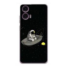 Силиконовый Чехол с принтом "Космонавты" на Motorola MOTO G24 Power – Космонавт на рыбалке