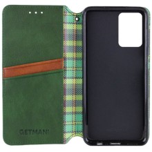 Кожаный чехол книжка GETMAN Cubic (PU) для Motorola Moto G24 / G04 / E14 – Зеленый